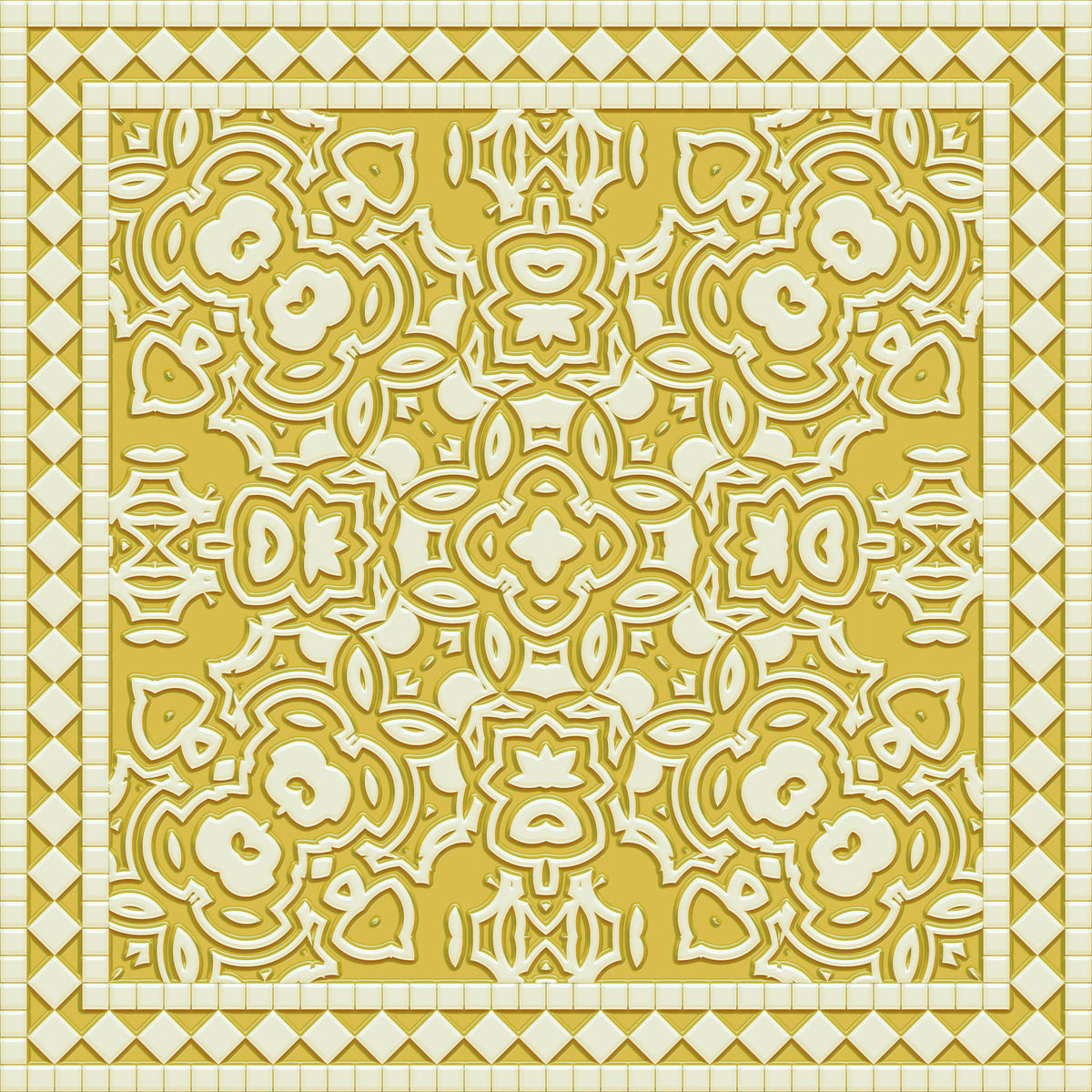 Mission Cement Tiles, Sunflower Mural Wallpaper - pure wallpaper artwork