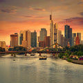 Frankfurt Skyline At Sunset Mural Wallpaper - pure wallpaper artwork