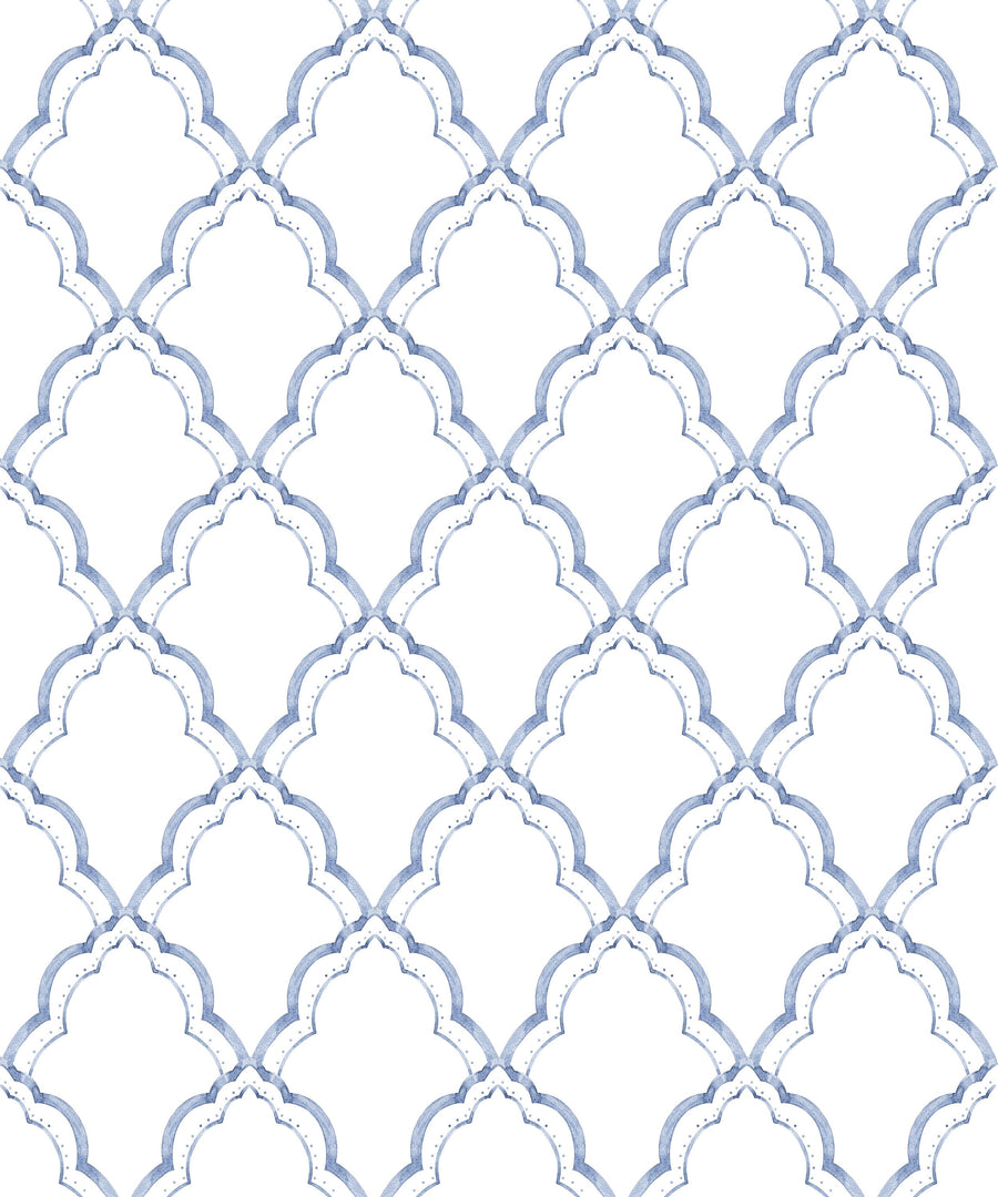 Medallion Trellis, Blueberry Mural Wallpaper