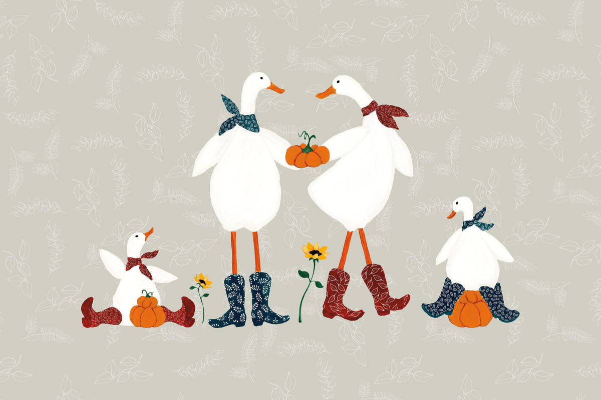 Ducks in the Pumpkin Patch VI Mural Wallpaper - pure wallpaper artwork
