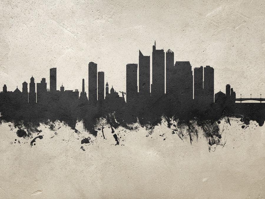 Manila Philippines Skyline Concrete Mural Wallpaper