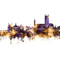 Tewkesbury England Skyline Purple & Gold Mural Wallpaper - pure wallpaper artwork