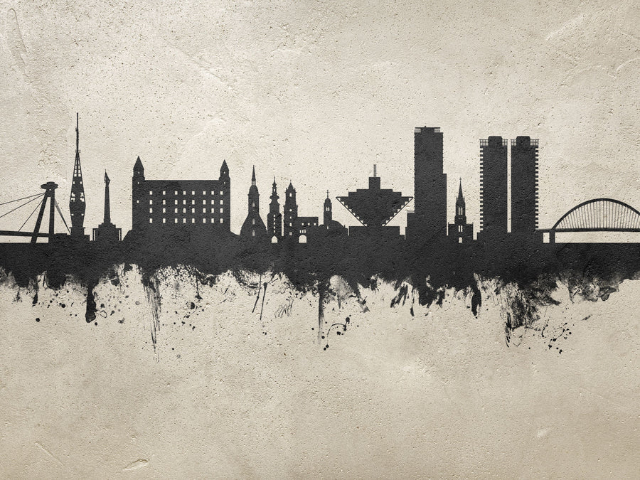 Bratislava Slovakia Skyline Concrete Mural Wallpaper