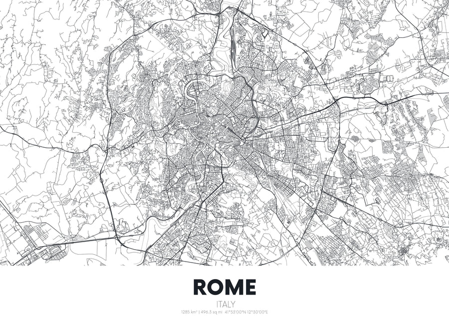 Map of Rome Mural Wallpaper