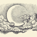 Moon in Clouds Mural Wallpaper - pure wallpaper artwork