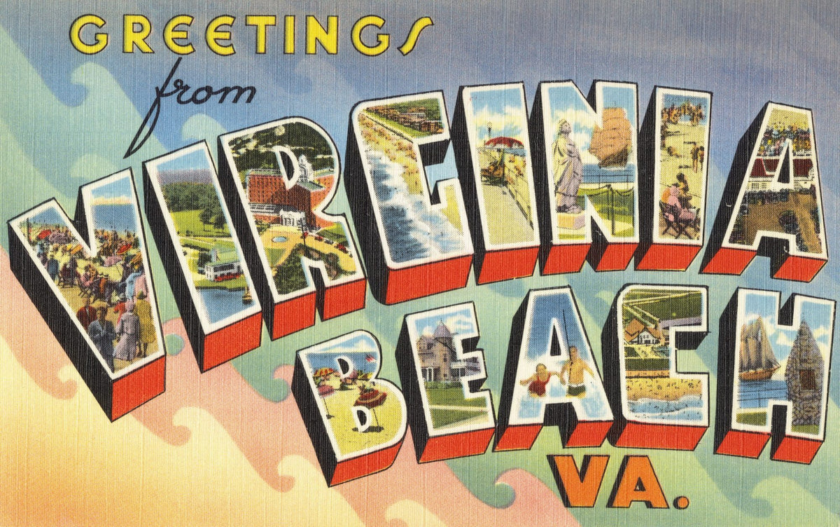 Greetings From Virginia Beach Mural Wallpaper - pure wallpaper artwork