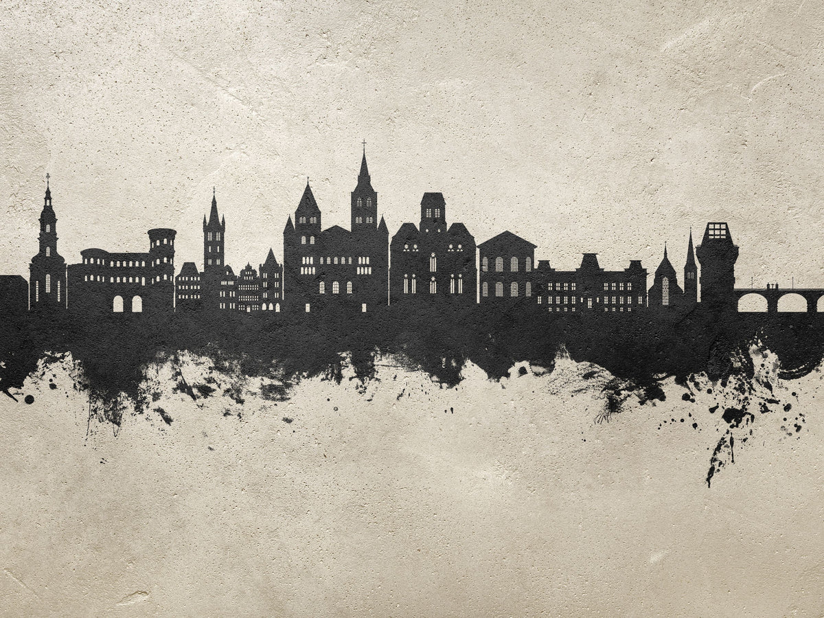Trier Germany Skyline Concrete Mural Wallpaper - pure wallpaper artwork