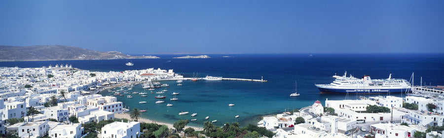 Aegean Harbor Mural Wallpaper