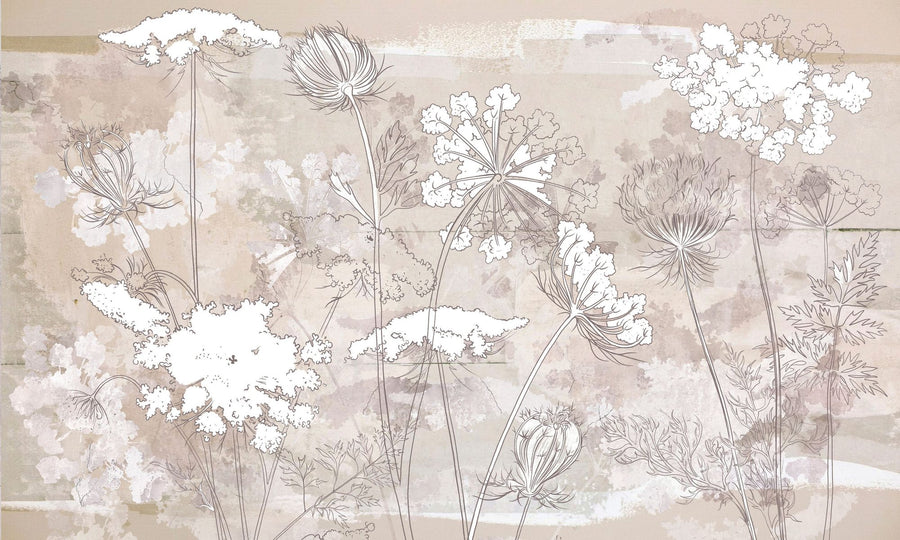 Floral Wallpaper Mural – Flower Wallpaper – Wildflower Fresco printable artwork