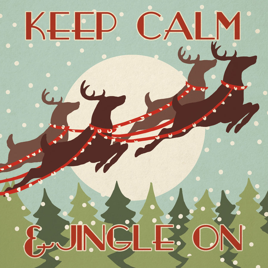 50s Christmas IV Square Mural Wallpaper