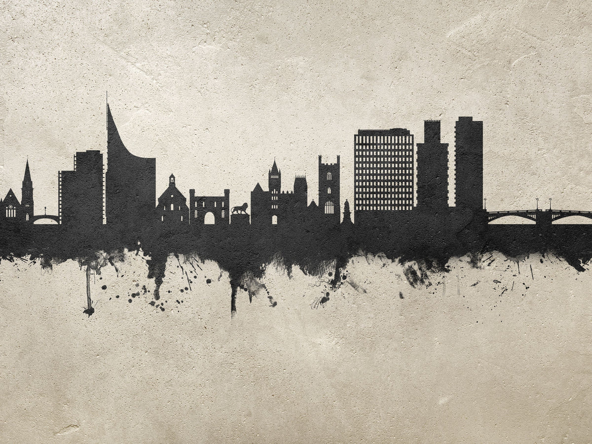 Reading England Skyline Concrete Mural Wallpaper - pure wallpaper artwork