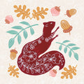 Gathering Acorns Mural Wallpaper - pure wallpaper artwork