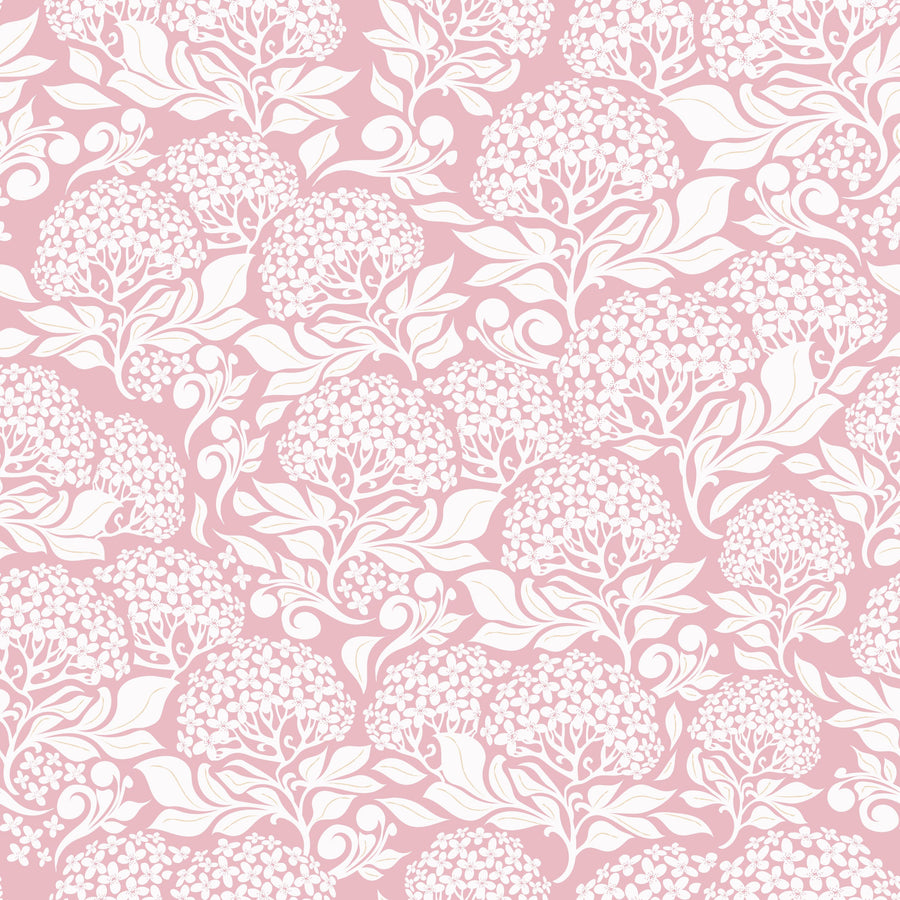 Hydrangea, Blush Pink Mural Wallpaper