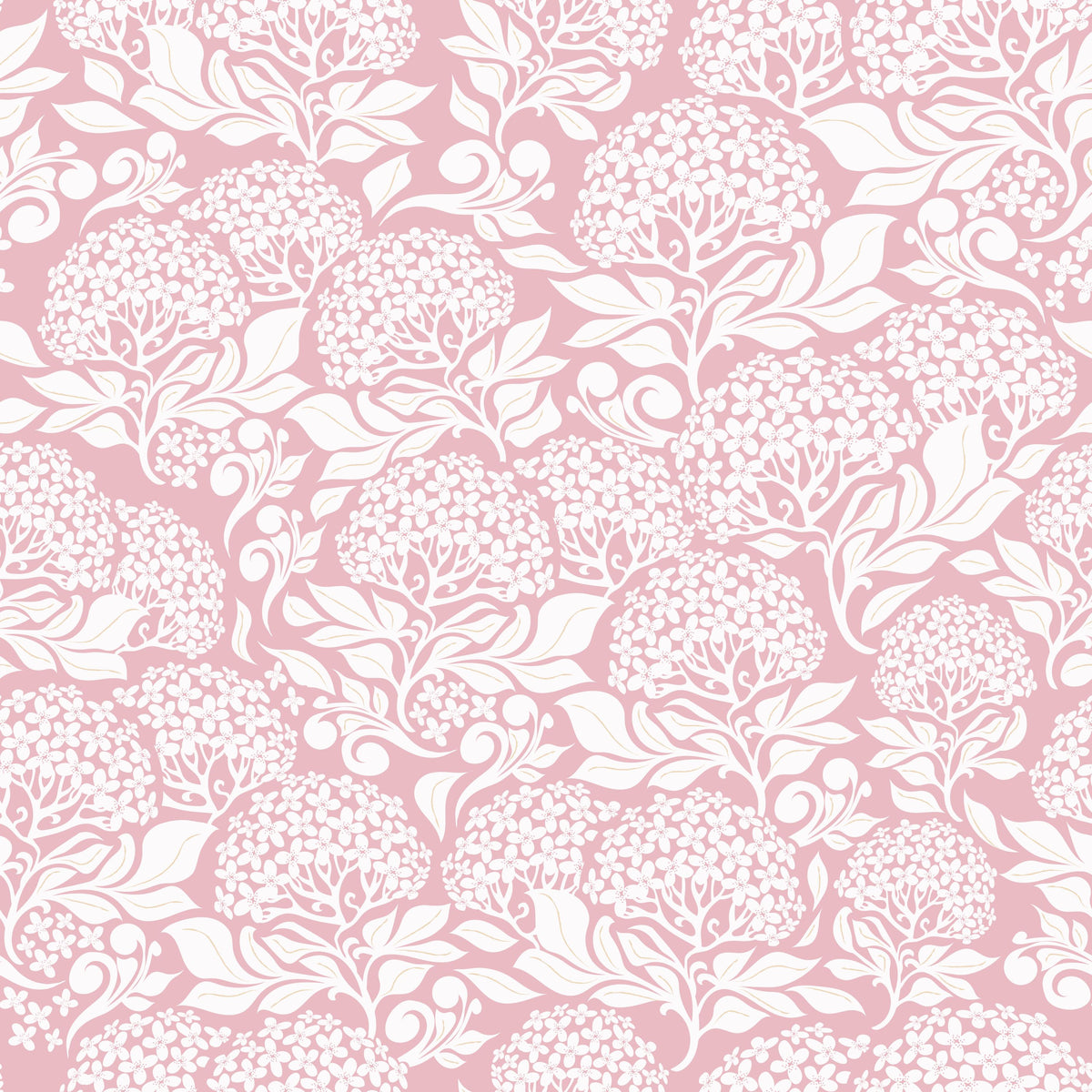 Hydrangea, Blush Pink Mural Wallpaper - pure wallpaper artwork