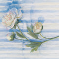 Peony on Blue Stripe Mural Wallpaper - pure wallpaper artwork