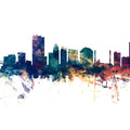 Toledo Ohio Skyline Blue & Bronze Mural Wallpaper - pure wallpaper artwork