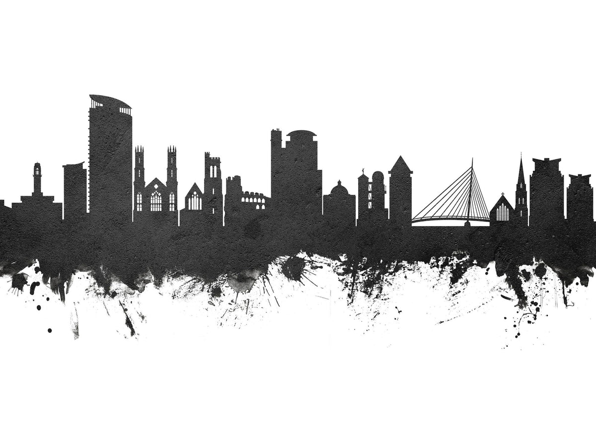 Swansea Wales Skyline Black & White Mural Wallpaper - pure wallpaper artwork