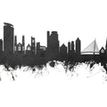 Swansea Wales Skyline Black & White Mural Wallpaper - pure wallpaper artwork