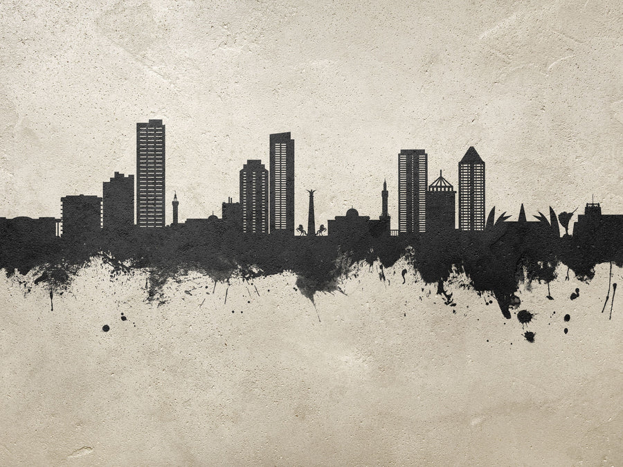 Umm Al Quwain Skyline Concrete Mural Wallpaper