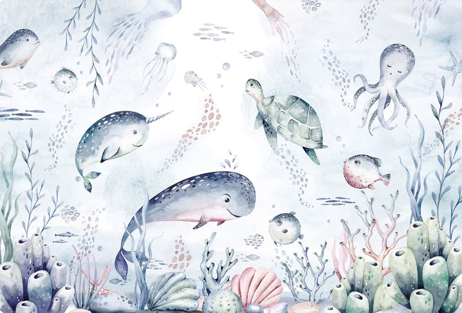 Kids Room Wallpaper Mural – Children Wall Mural – Baby Ocean printable artwork
