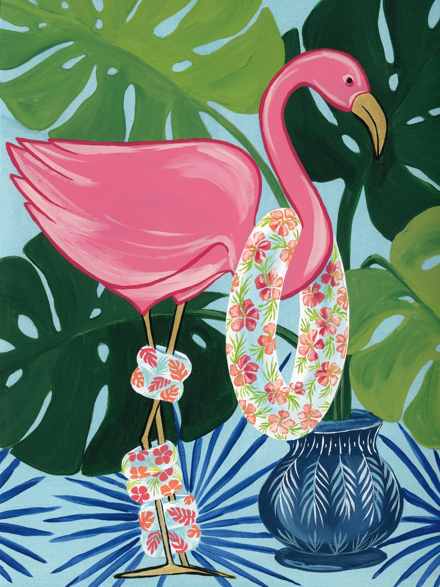 Flamingo Happy Hour II Mural Wallpaper