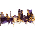 Kyiv Ukraine Skyline Purple & Gold Mural Wallpaper - pure wallpaper artwork