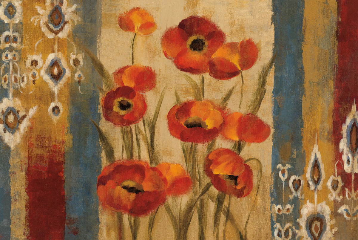 Ikat Floral Tapestry Mural Wallpaper - pure wallpaper artwork
