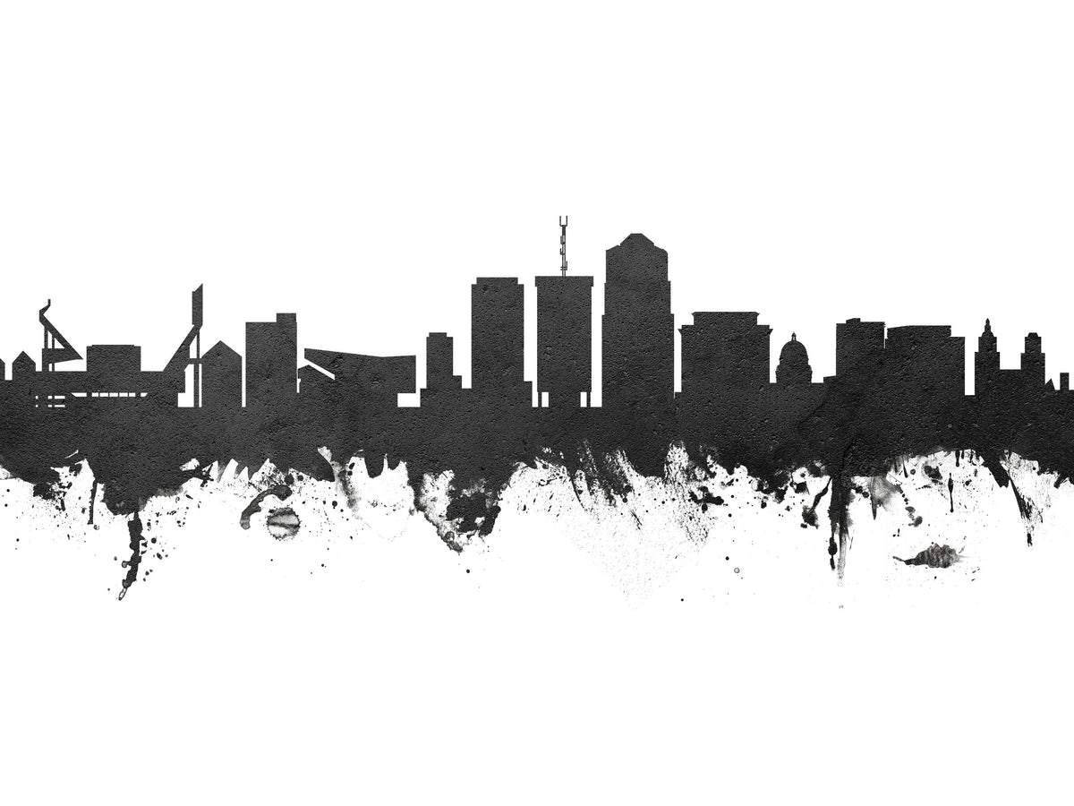 Tucson Arizona Skyline Black & White Mural Wallpaper - pure wallpaper artwork