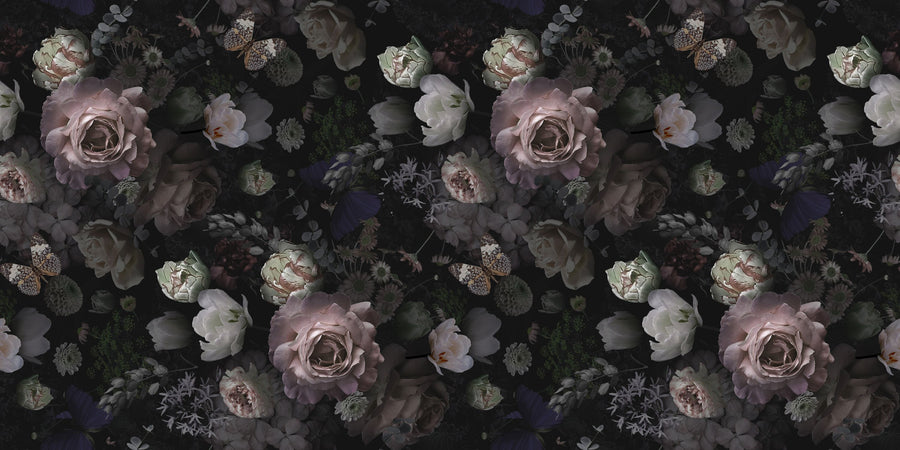 Blooming Rose Garden Mural Wallpaper