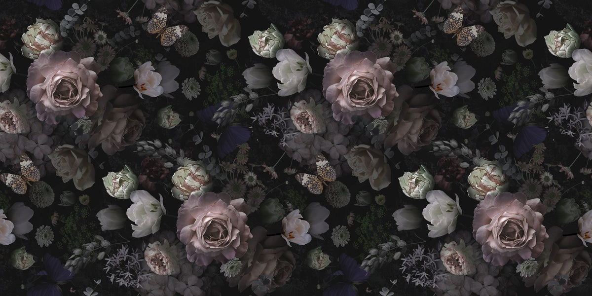 Blooming Rose Garden Mural Wallpaper - pure wallpaper artwork