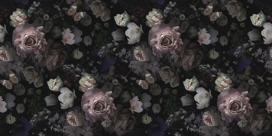Blühende Rosengarten Wandtapete printable artwork