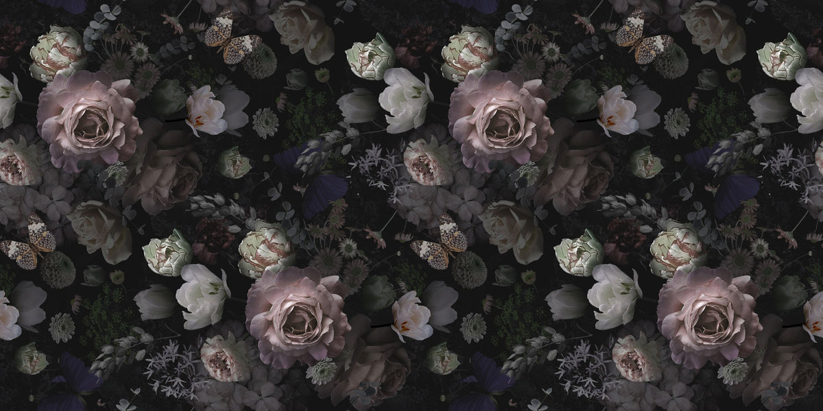 Blooming Rose Garden Mural Wallpaper - pure wallpaper artwork