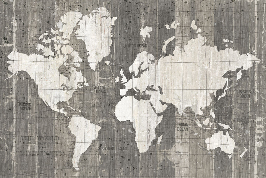 Old World Map Neutral Mural Wallpaper