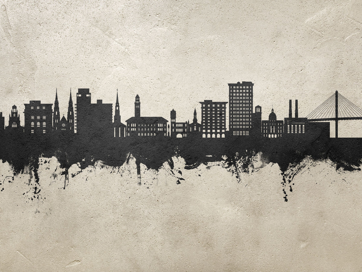 Savannah Georgia Skyline Concrete Mural Wallpaper - pure wallpaper artwork