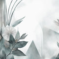 Floral Watercolor Abstract Teal Mural Wallpaper - pure wallpaper artwork