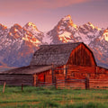 Mountain Homestead Red Mural Wallpaper - pure wallpaper artwork