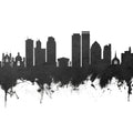 Dayton Ohio Skyline Black & White Mural Wallpaper - pure wallpaper artwork