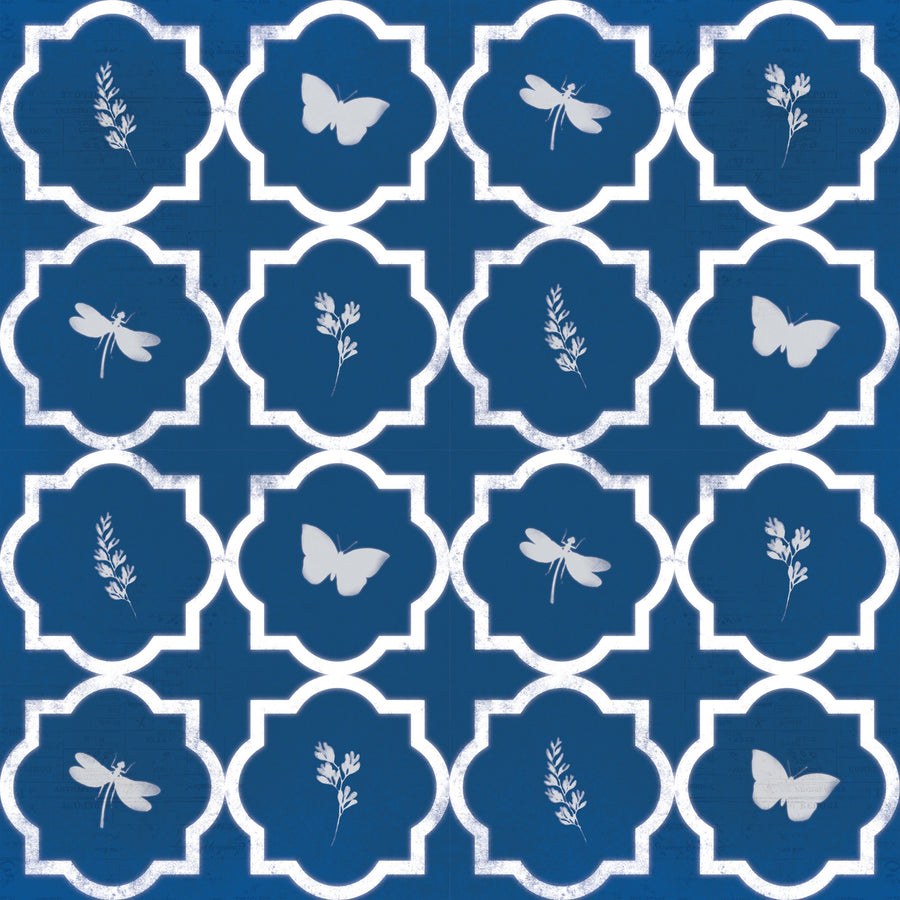 Dark Blue Fields Mural Wallpaper