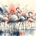 Elegance of Flamingos At Rest Mural Wallpaper - pure wallpaper artwork