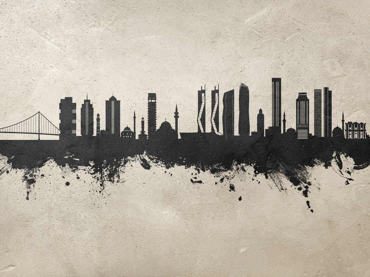 Izmir Turkey Skyline Concrete Mural Wallpaper - pure wallpaper artwork