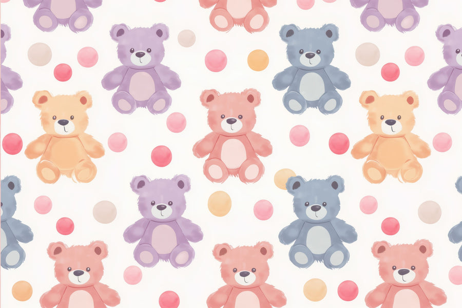 Teddy Bear Time Mural Wallpaper
