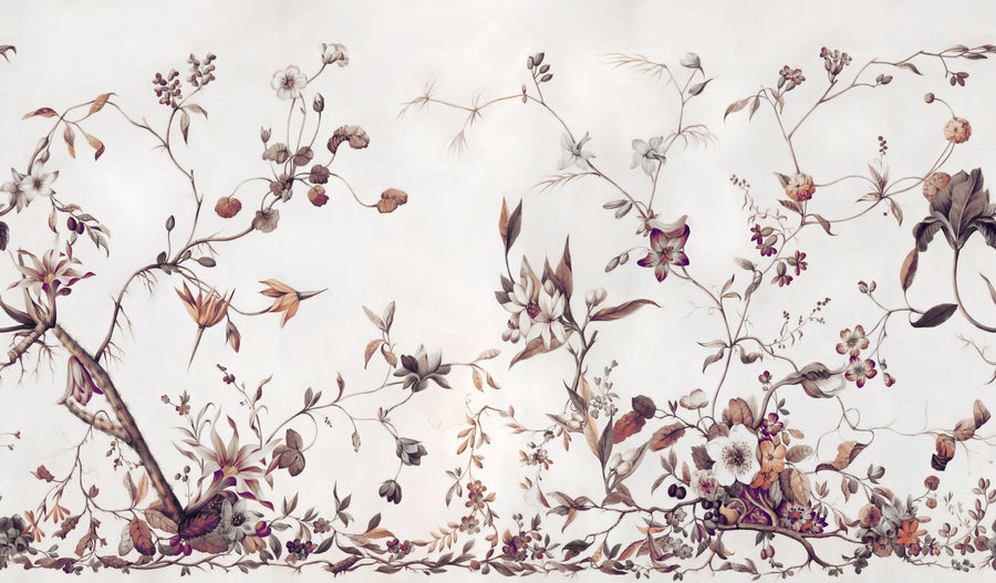 My Floral Abode, Warm Mural Wallpaper