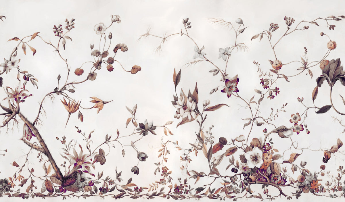 My Floral Abode, Warm Mural Wallpaper - pure wallpaper artwork