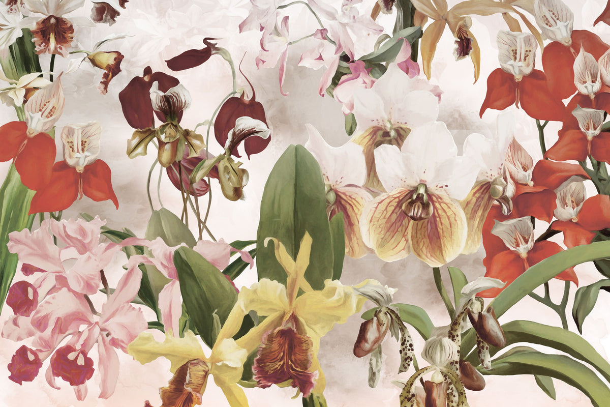 Orchid Mural Wallpaper - pure wallpaper artwork