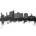 Portland Maine Skyline Black & White Mural Wallpaper - pure wallpaper artwork