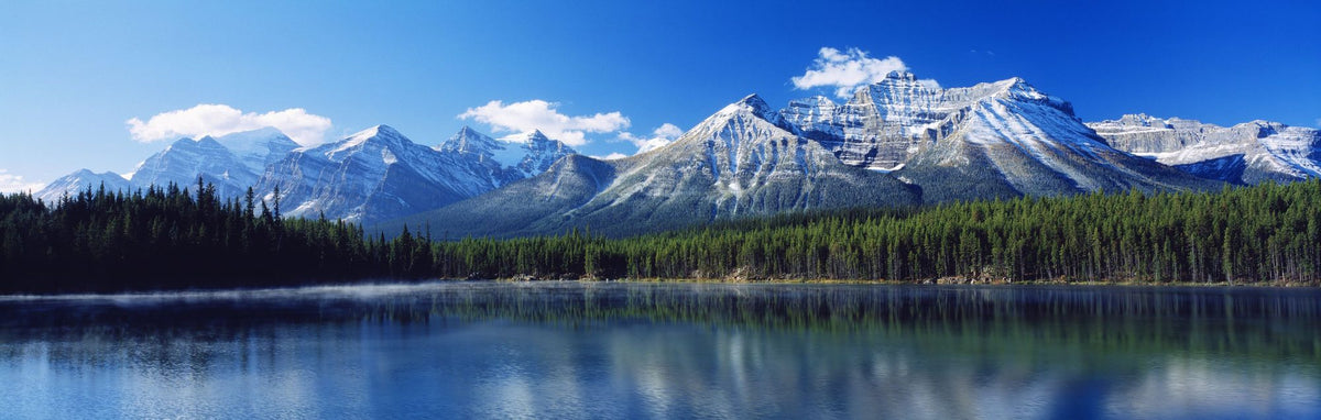 Mountain Lake Reflection Deep Blue Mural Wallpaper - pure wallpaper artwork