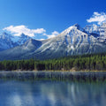 Mountain Lake Reflection Deep Blue Mural Wallpaper - pure wallpaper artwork