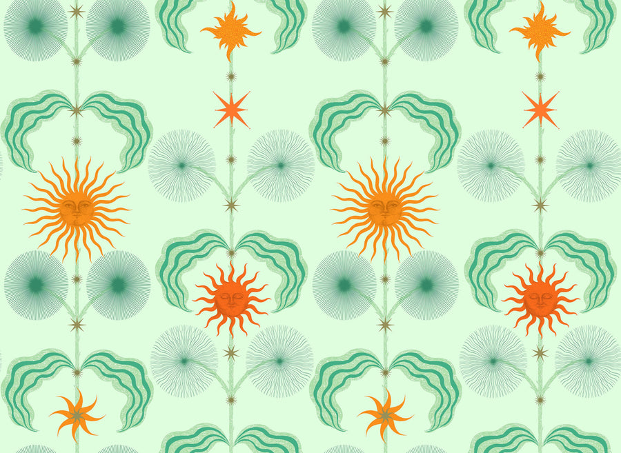 Helophite, Orange Mural Wallpaper