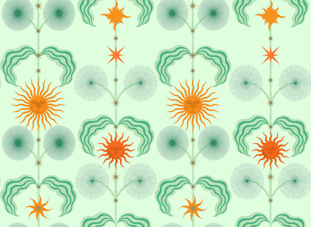 Helophite, Orange Mural Wallpaper - pure wallpaper artwork