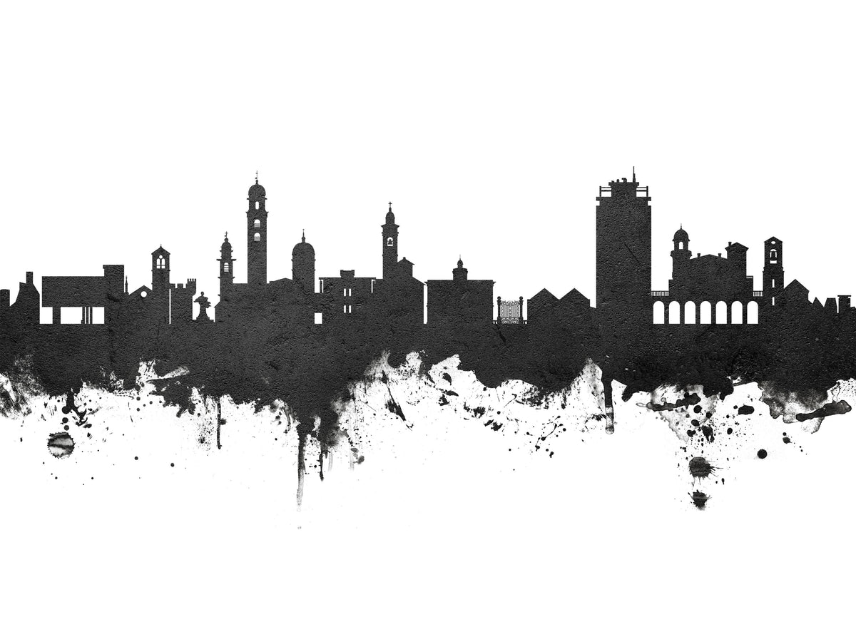 Lugano Switzerland Skyline Black & White Mural Wallpaper - pure wallpaper artwork